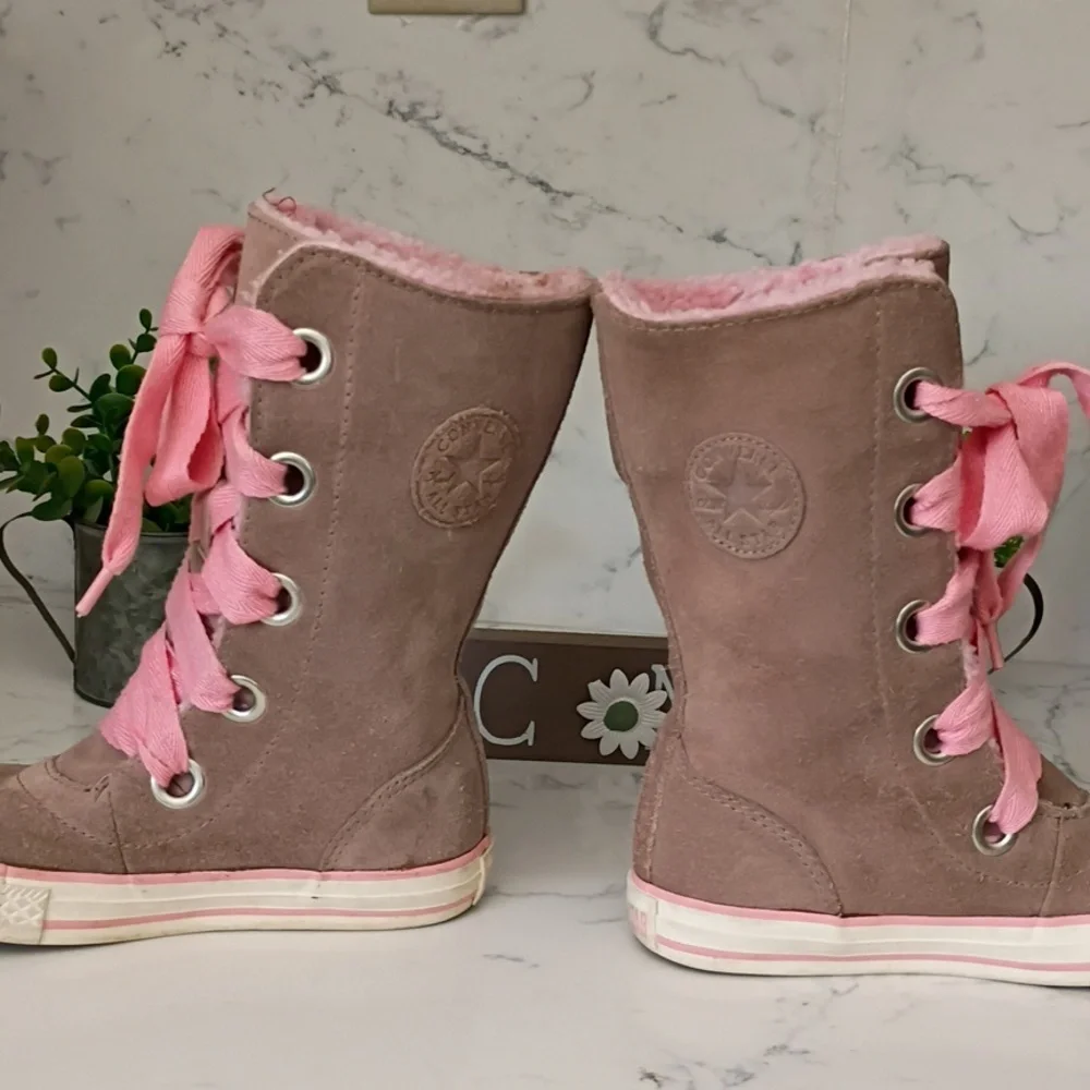 Converse Pink and Brown Lace-Up Boots